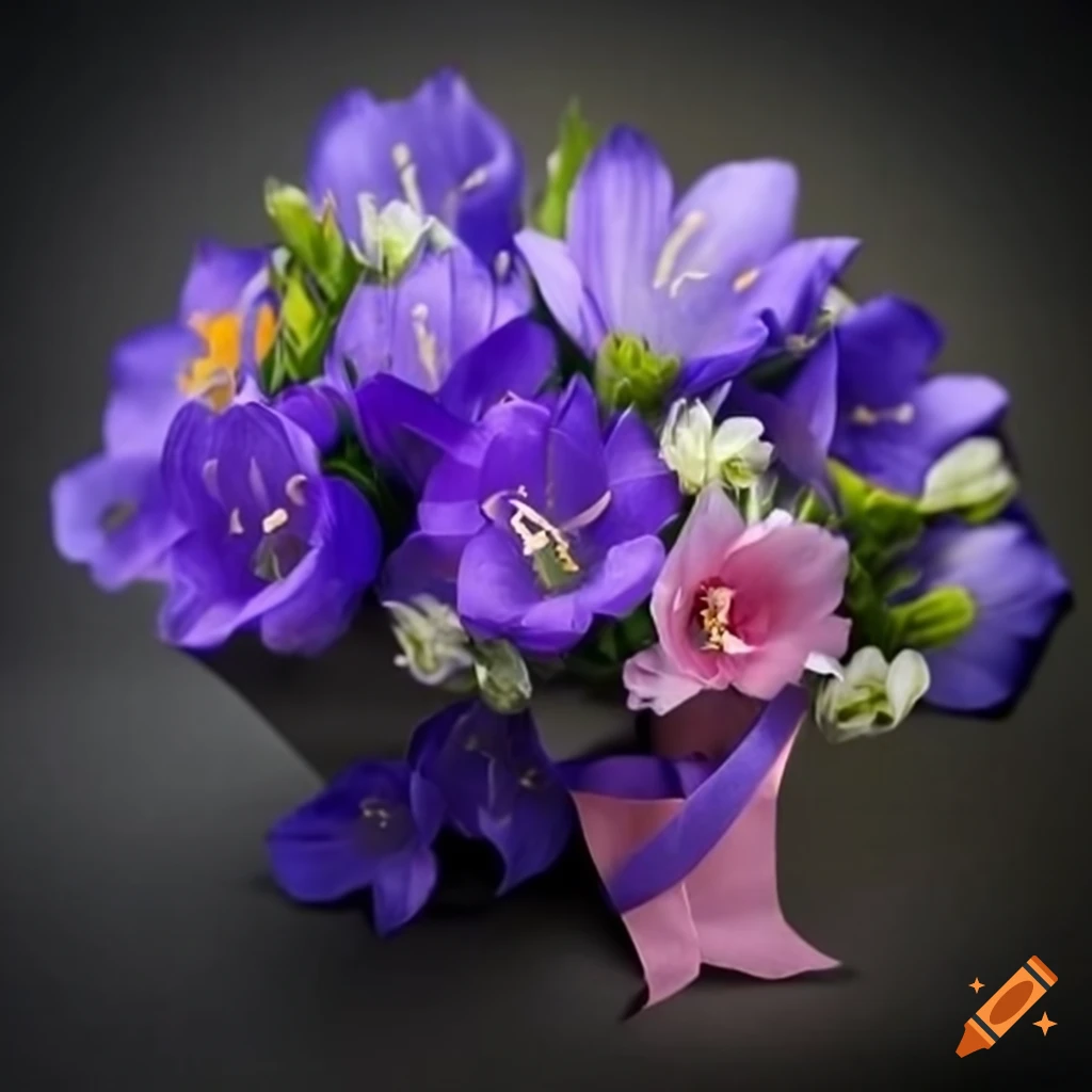 Bouquet of Cornflowers and Lisianthus