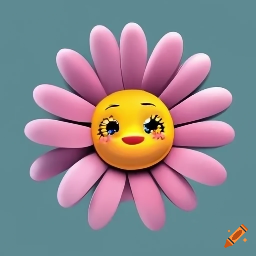 animated flower with face