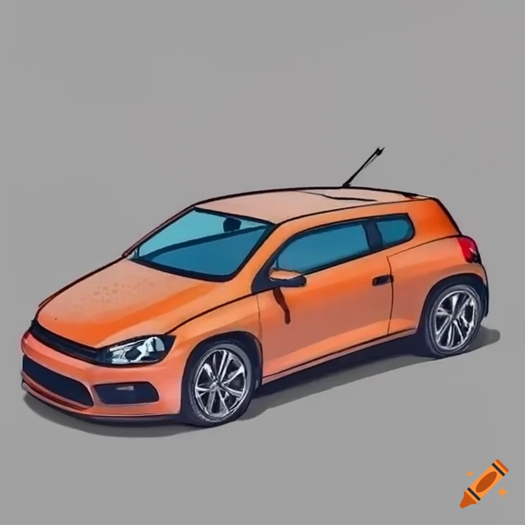 Volkswagen scirocco dibujado con líneas t sombras estilo de dibujo de los  simpsons on Craiyon
