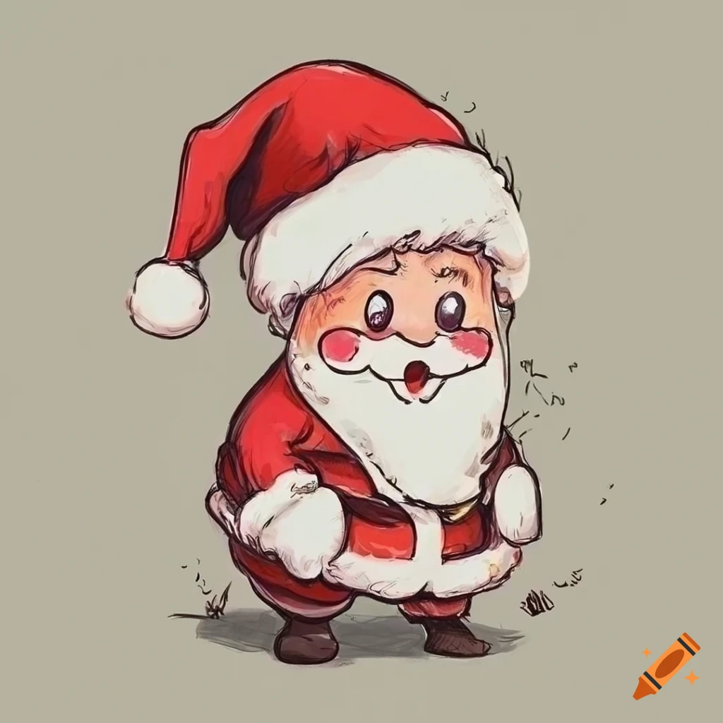 Cute Chibi Santa Claus Vector Drawing Card Stock Vector - Illustration of  notice, claus: 63420298