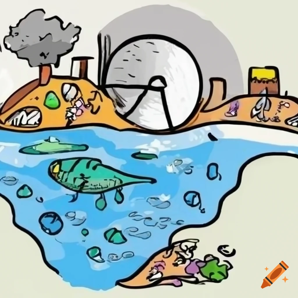 Free Vector | Water pollution with plastic products-cacanhphuclong.com.vn