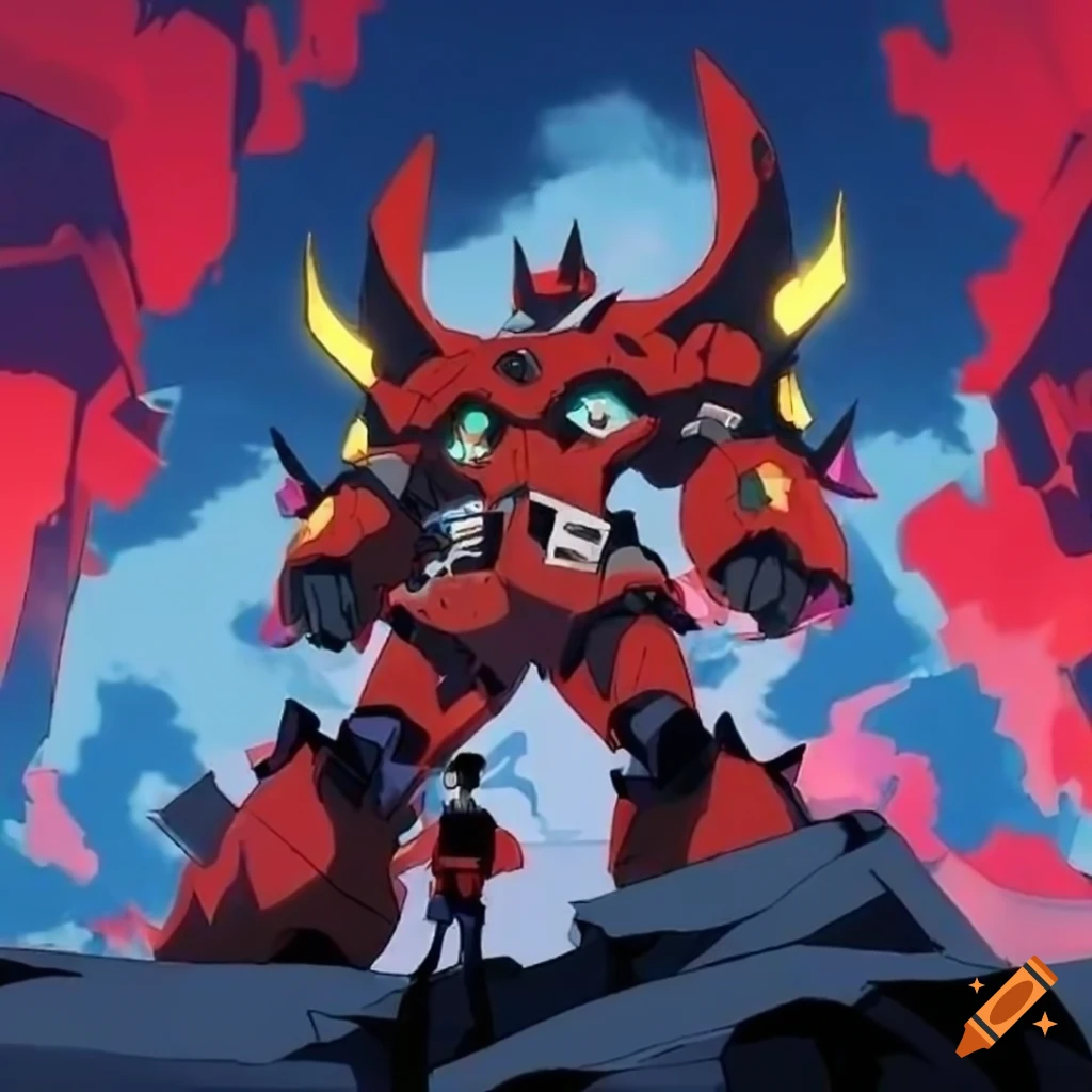 Gurren lagann anime wallpaper with epic mech and characters
