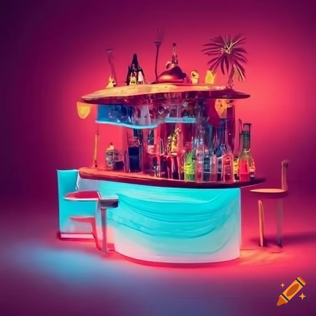 Pop Up Bar Designed In The Style Of A 1960 s Tiki Bar And Made Of pop-up-bar-designed-in-the-style-of-a-1960-s-tiki-bar-and-made-of