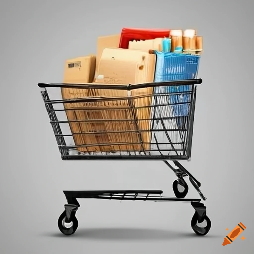 Full load shopping cart on Craiyon