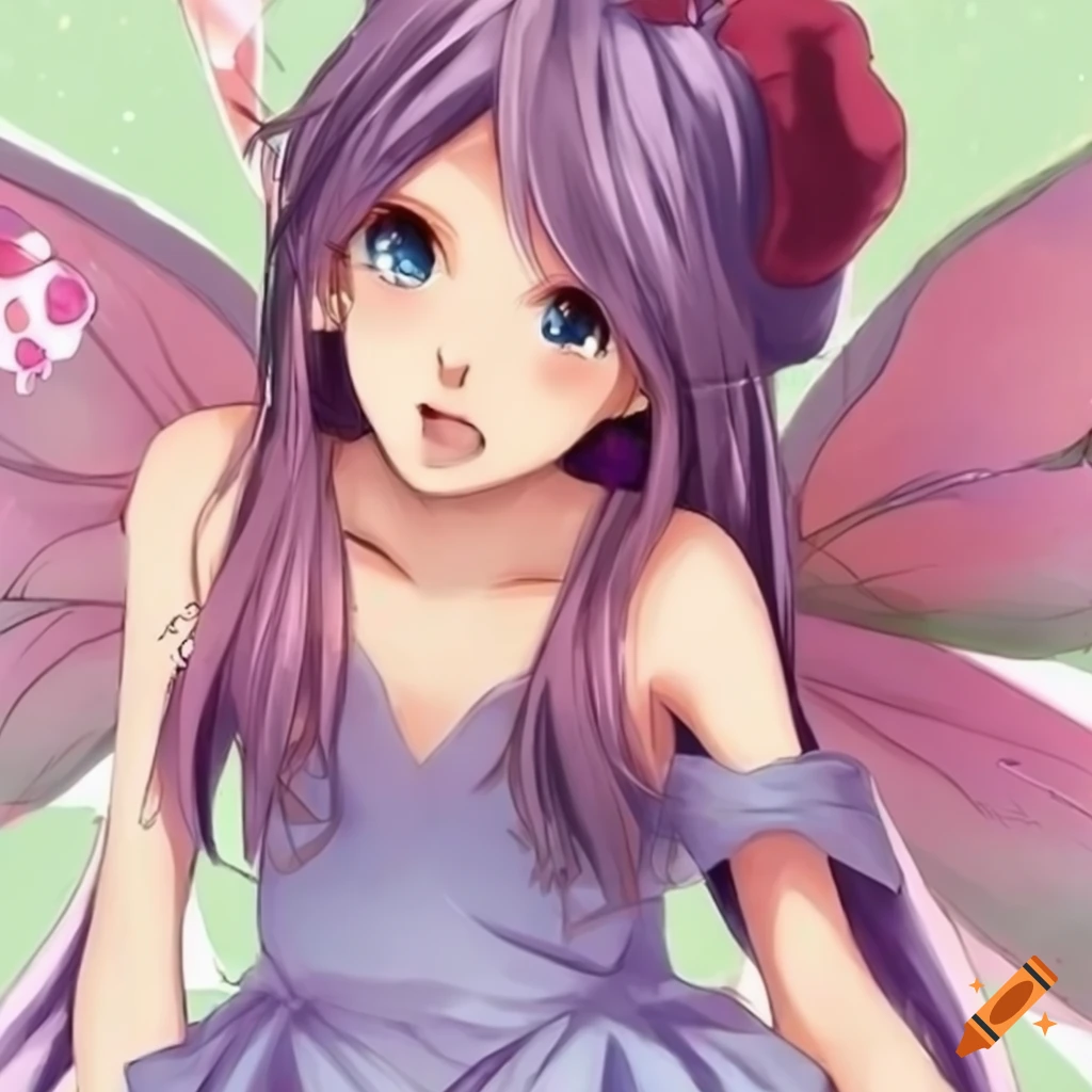Beautiful fairy, wings, cute, butterfly, girl, purple, anime, beauty, pink,  fairy, HD wallpaper | Peakpx