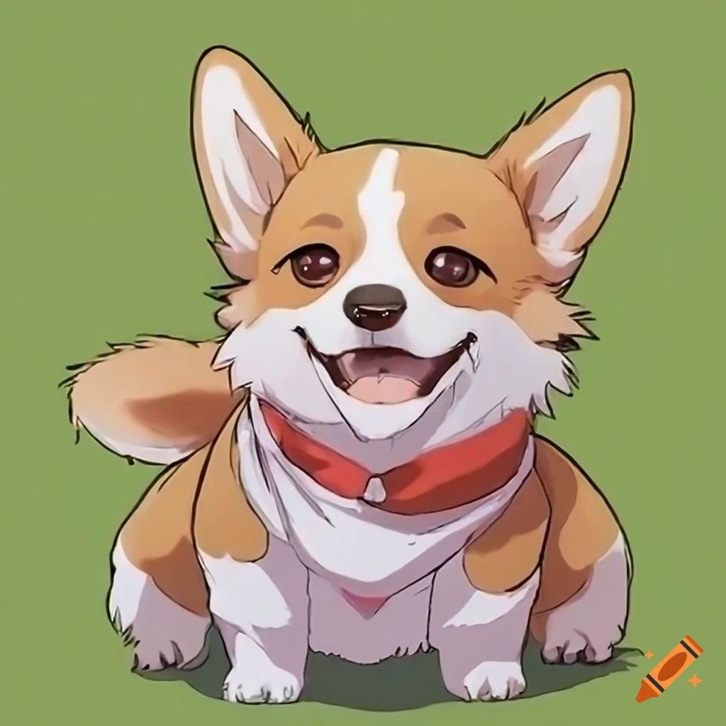 Cute Corgis Adorable Dog, Kawaii Anime Chibi Corgi Art Print by BeKindShine  | Society6
