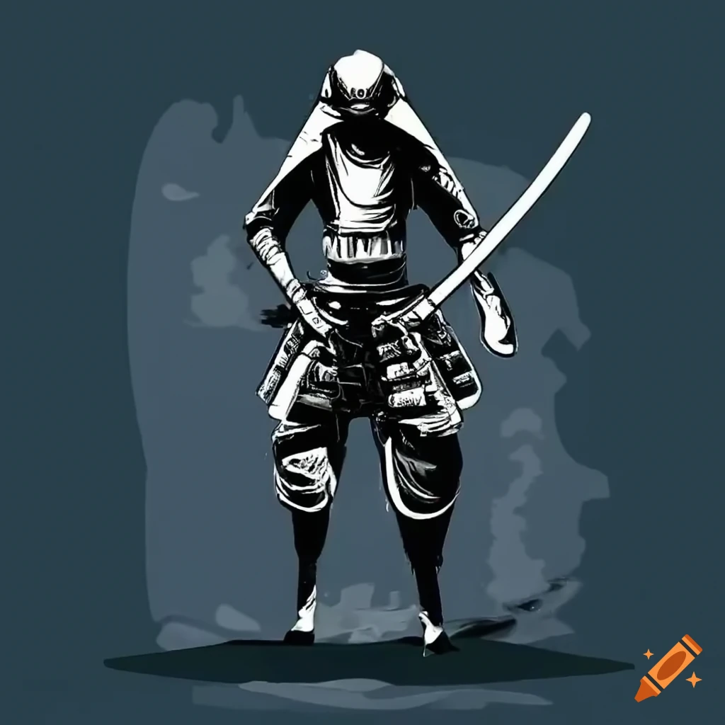 prompthunt: samurai character model, running sequence, pose 4 of 1 6,  orthographic front view, single figure, 4 k photograph, clear details, pose  4 of 1 6,