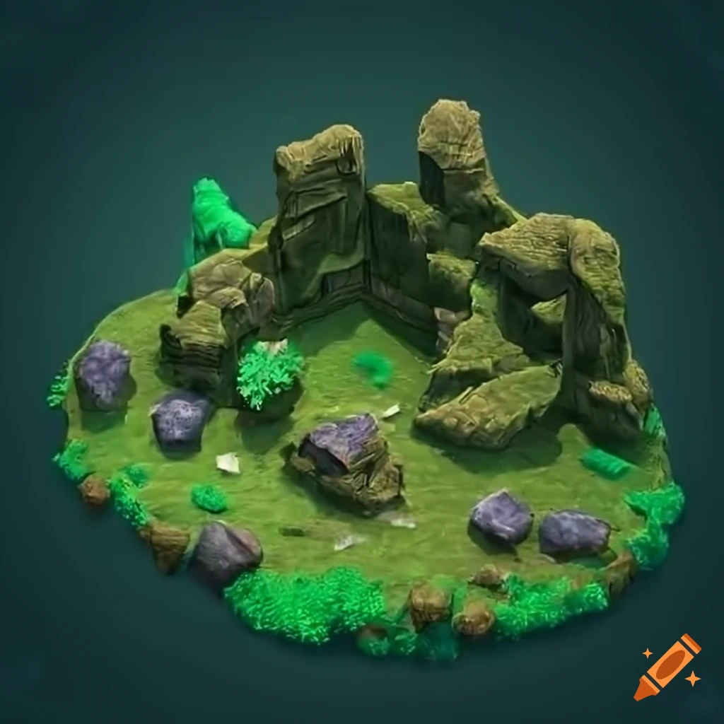In the background between formation from above fantasy rpg game forest