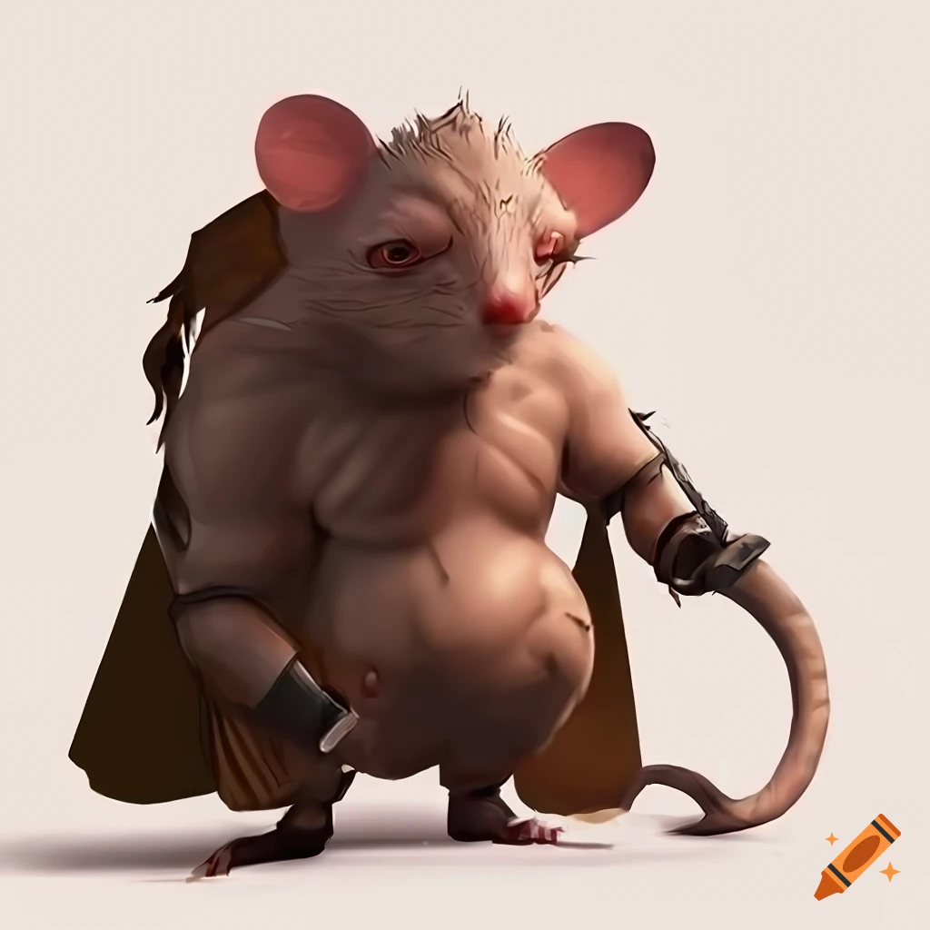 Human Like Rats Design an anthropomorphic humanoid rat character with battle-hardened ...