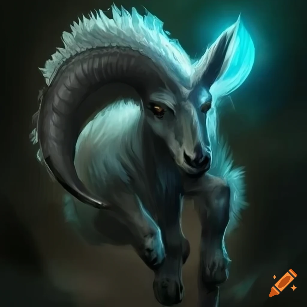 A mythical fantasy half goat half horse creature on Craiyon