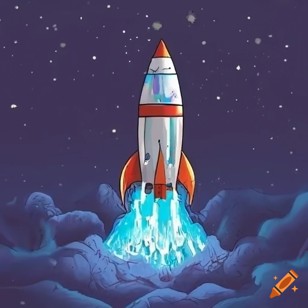 animated space rocket