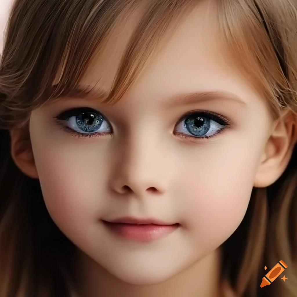 Portrait children girl ,accurate eyes accurate face adorable big eyes  perfect eyes symmetry of the pupils perfect clarity of the iris beautiful,  big, lovely eyes , photo realistic cinematic immersive realism realism