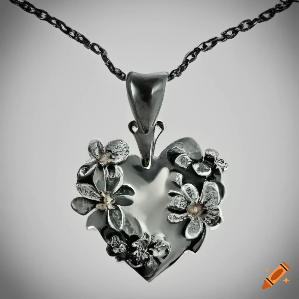 10k Black Hills Gold Heart Rose Flower Pendant Necklace -  BlackHillsGold.Direct