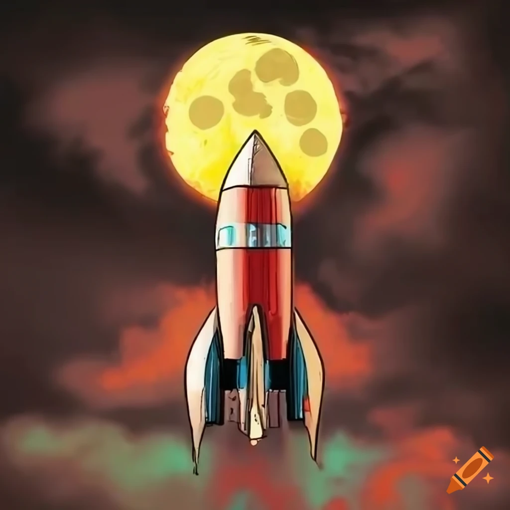 Illustration Rocket start to the mars