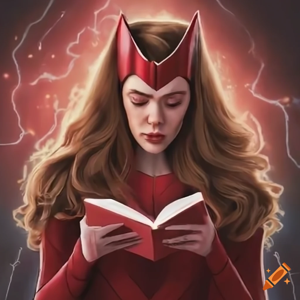 Scarlet witch reading the book relaxing