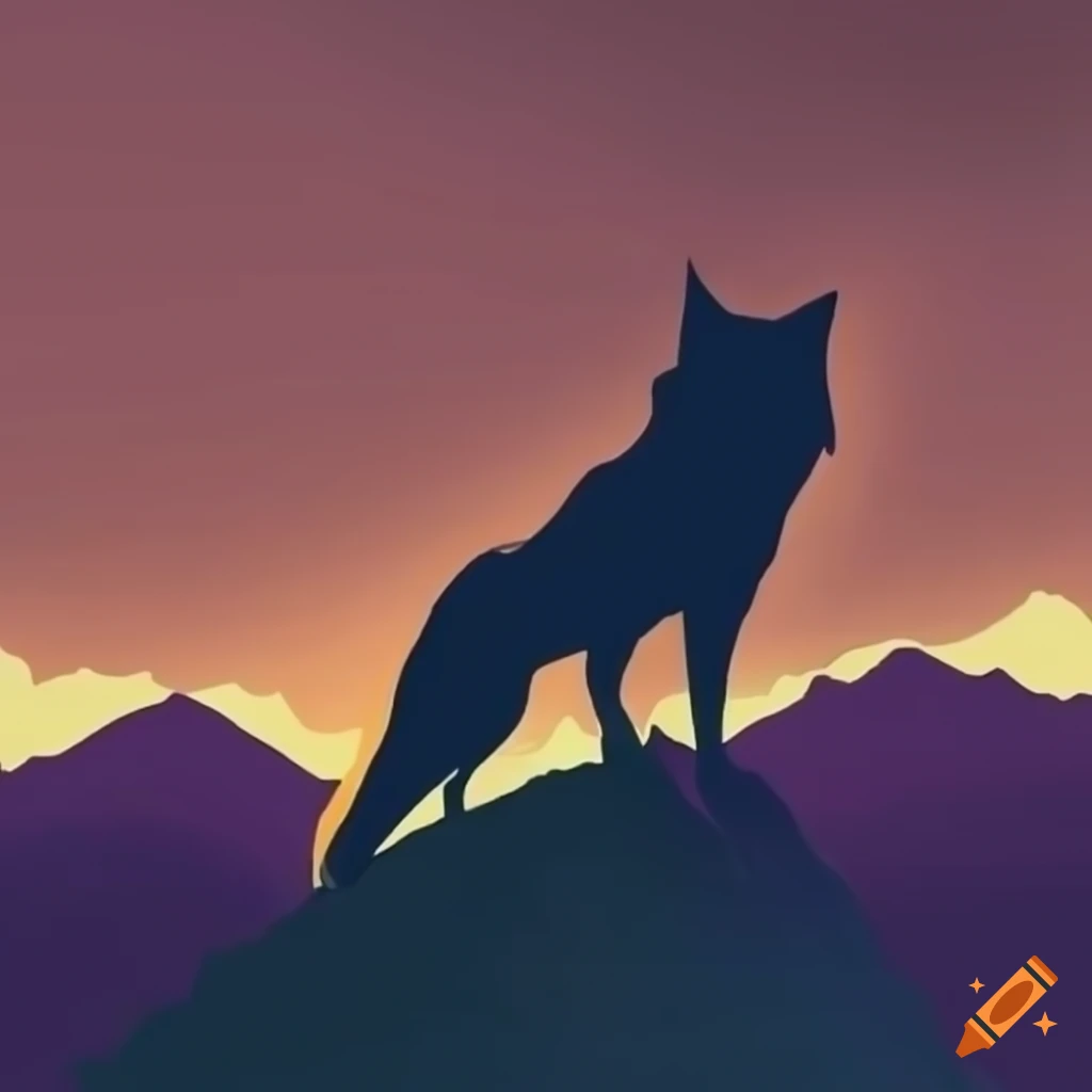 Download Anime Wolf Silhouettes Howling At Moon Wallpaper | Wallpapers.com