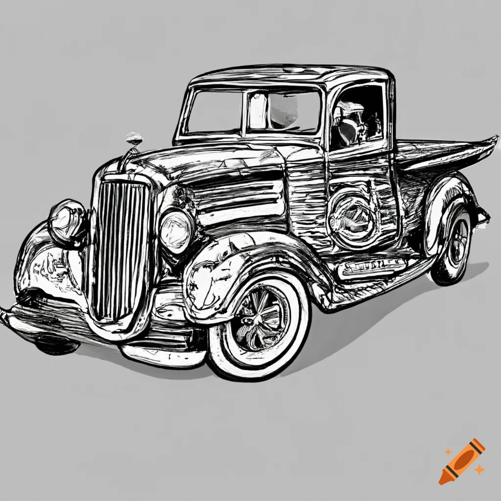 truck front view drawing