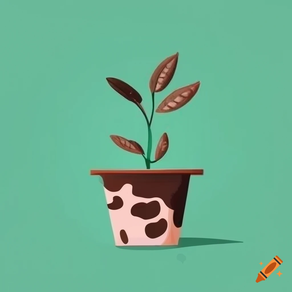 Make A Simple Minimalistic Clipart Plant With Cow Print For A Brand Logo Make a simple minimalistic clipart plant with cow print for a brand logo