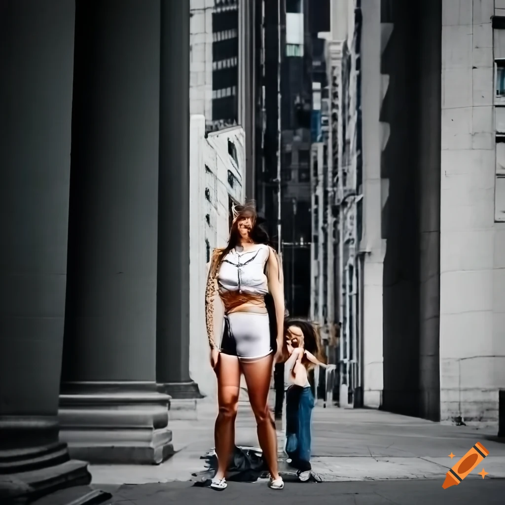 Extremely Tall Giantess Giant Woman Who Is 10 Feet Tall Towers Over Her 