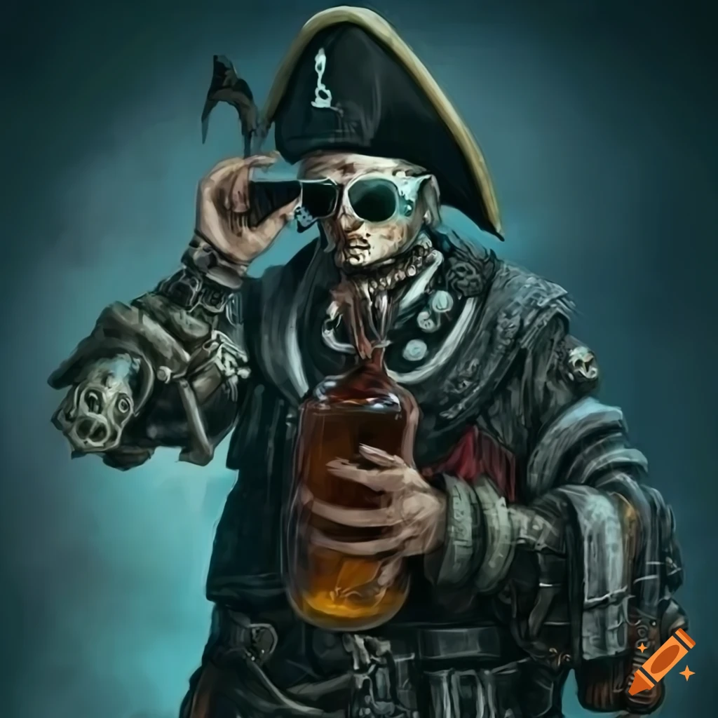 Dark fantasy british navy inspired pirate with limbs