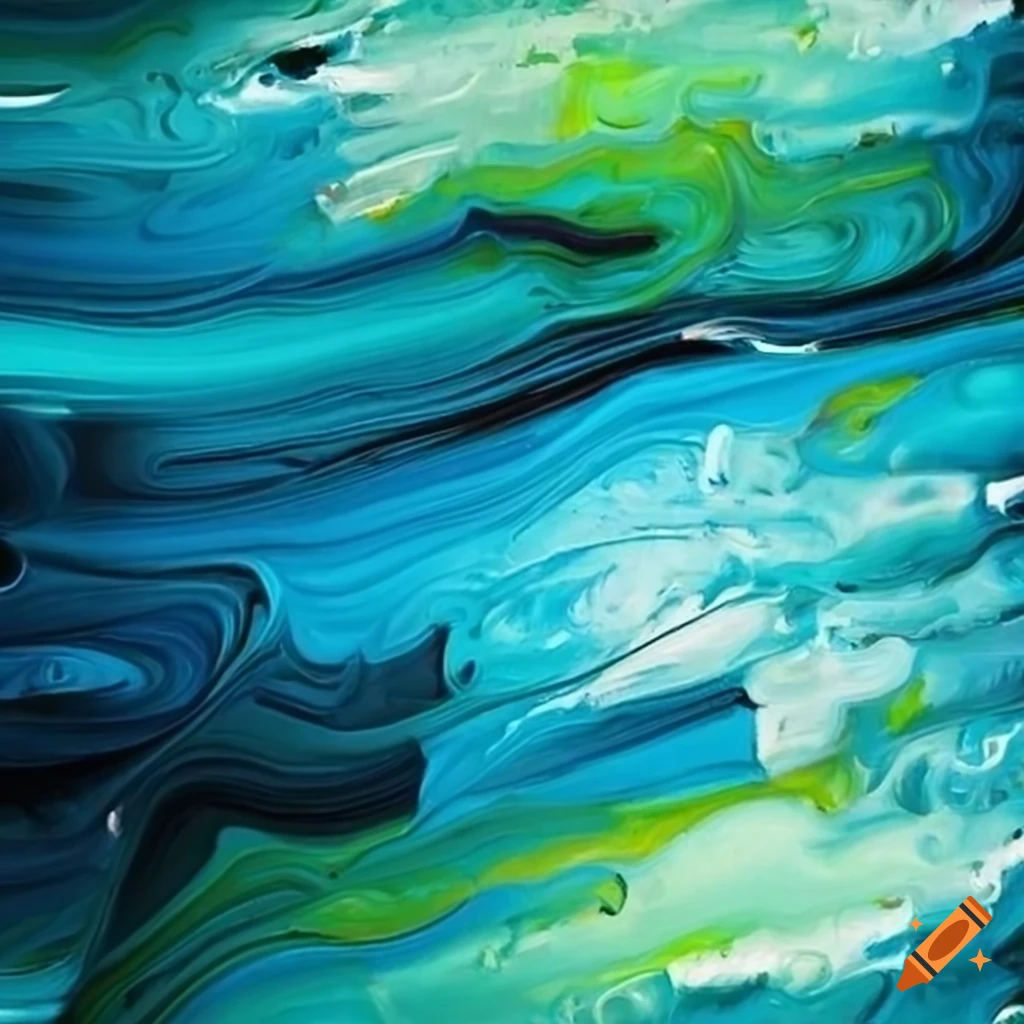 Blue and green abstract painting