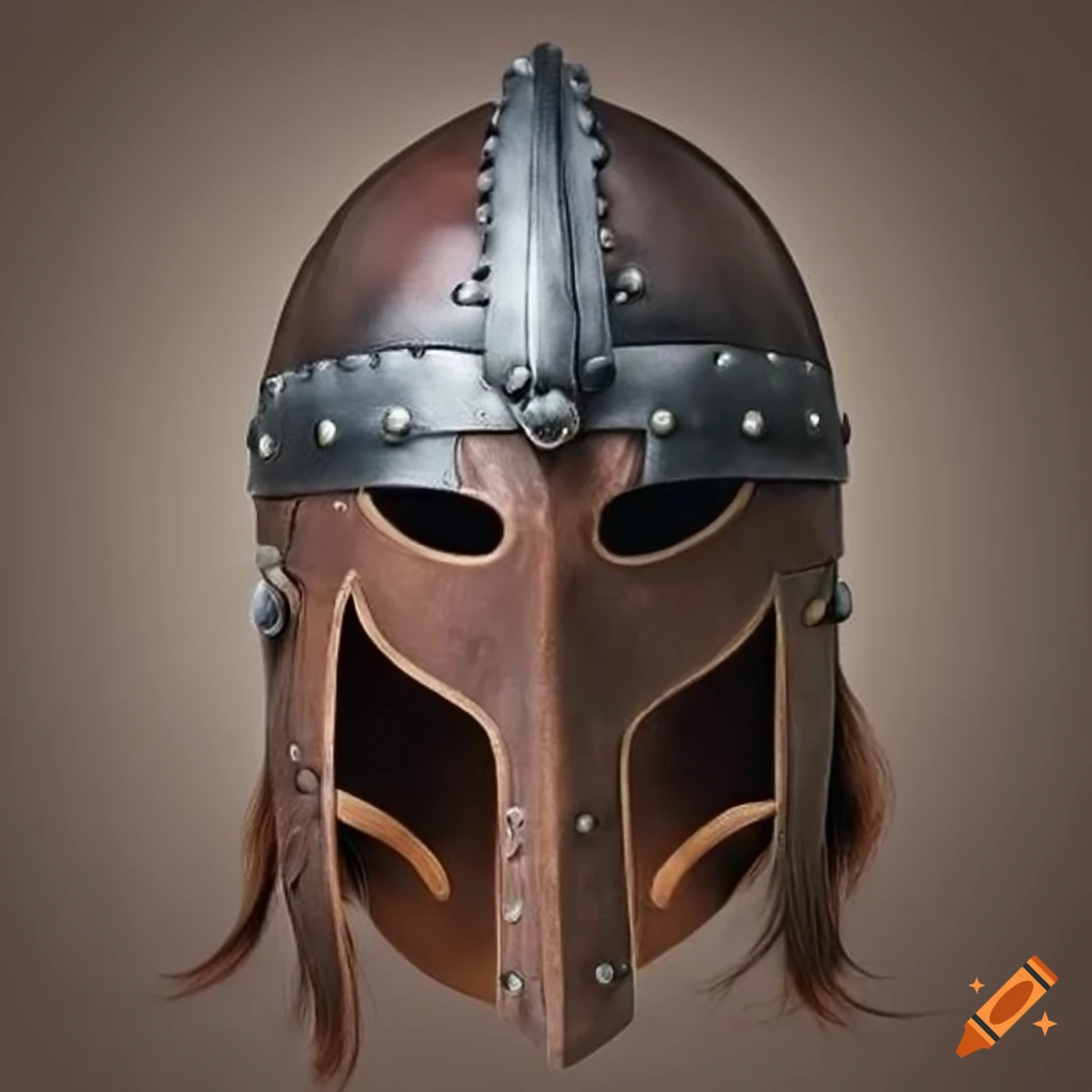 Leather viking helmet on Craiyon