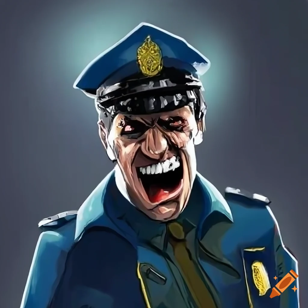 angry police officer