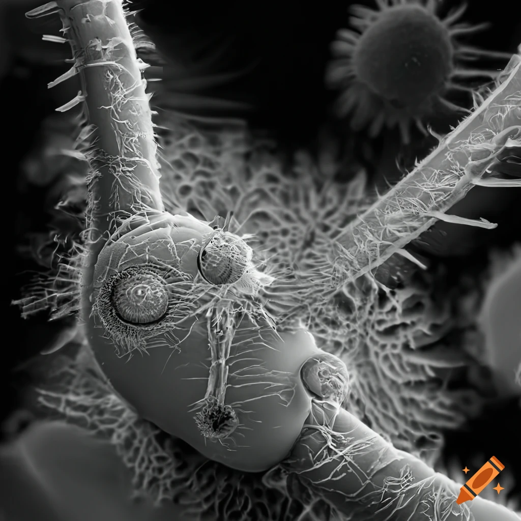 Many insect hairy wings many legs raster electron microscope photo ...
