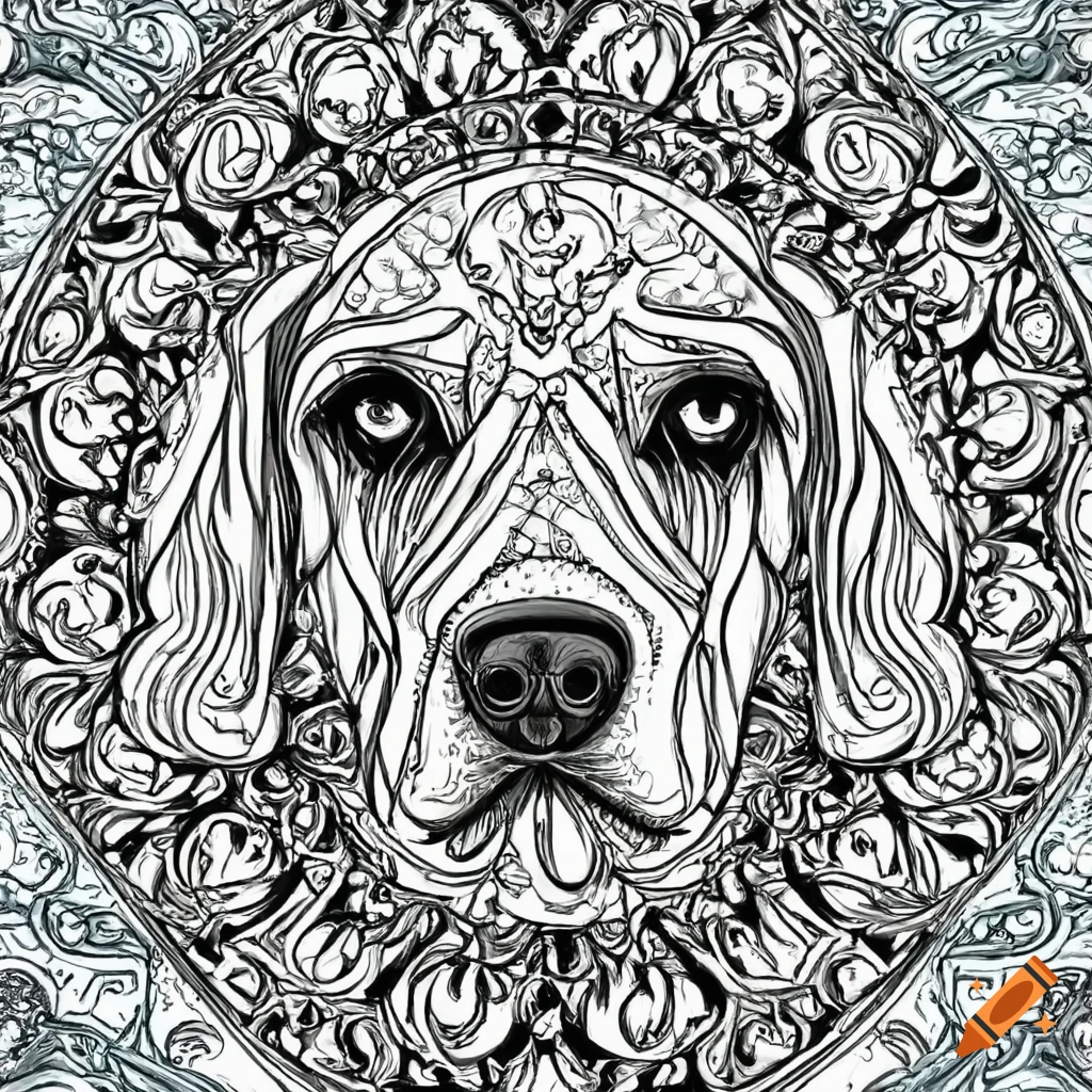 Coloring page for adults, mandala, dog image $labrador retriever ...