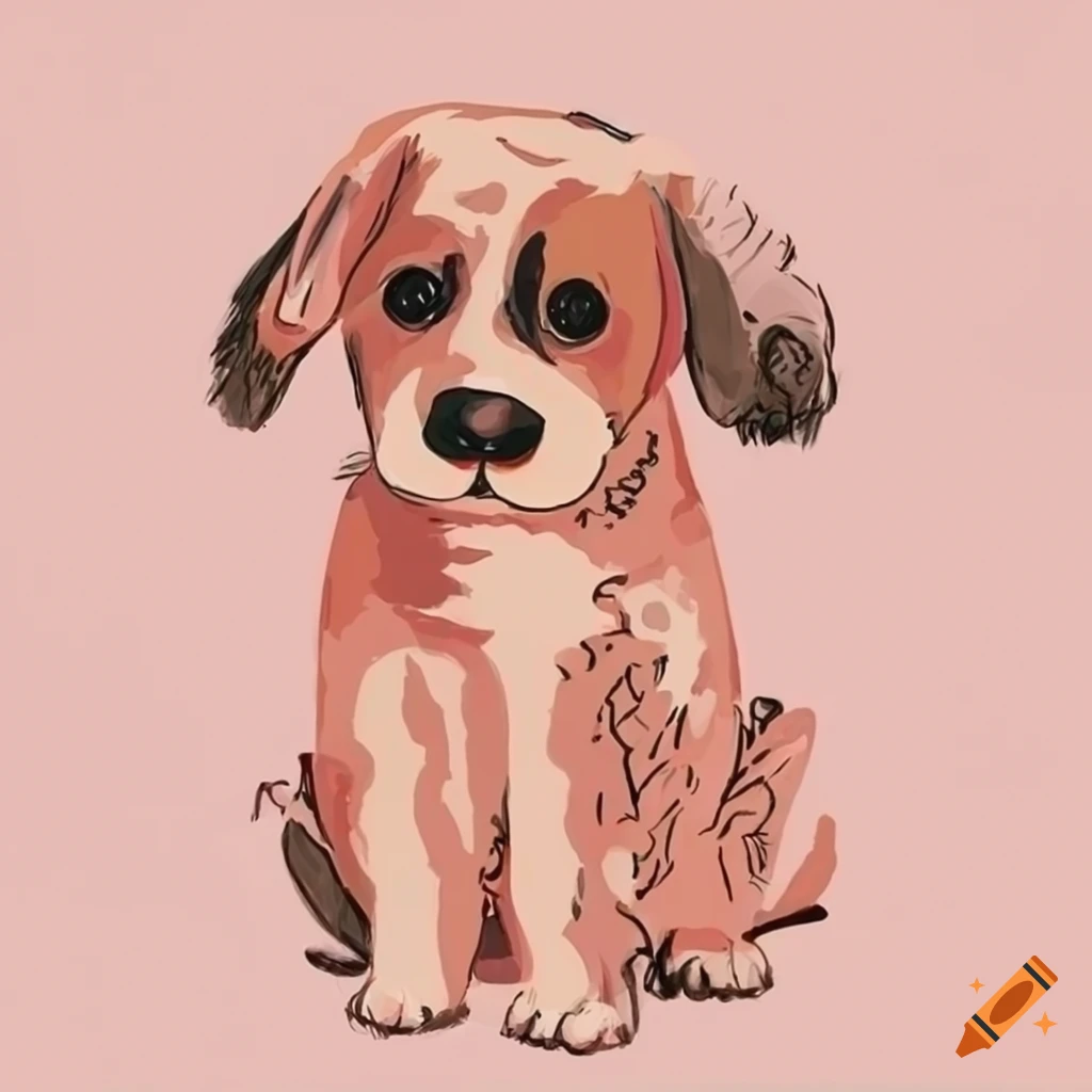Simple Sketch Of Dog With Pastel Background simple-sketch-of-dog-with-pastel-background