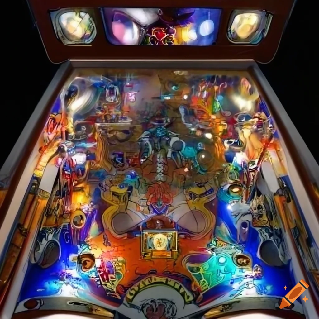 Pinball backglass, front view