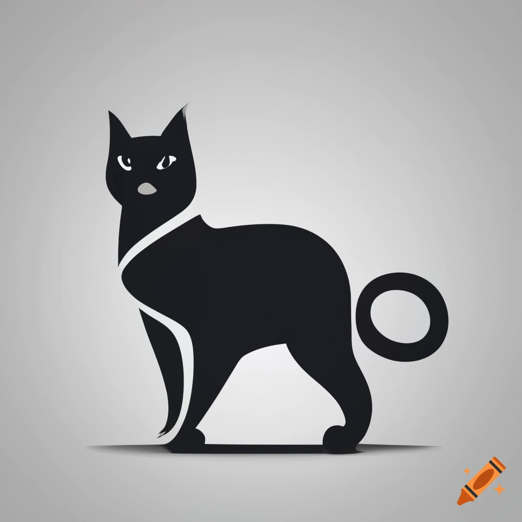 Black cat simple logo design 2373247 Vector Art at Vecteezy