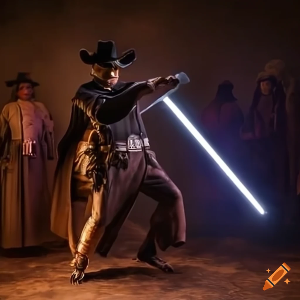 Cowboys wielding lightsabers in a Wild West Star Wars universe