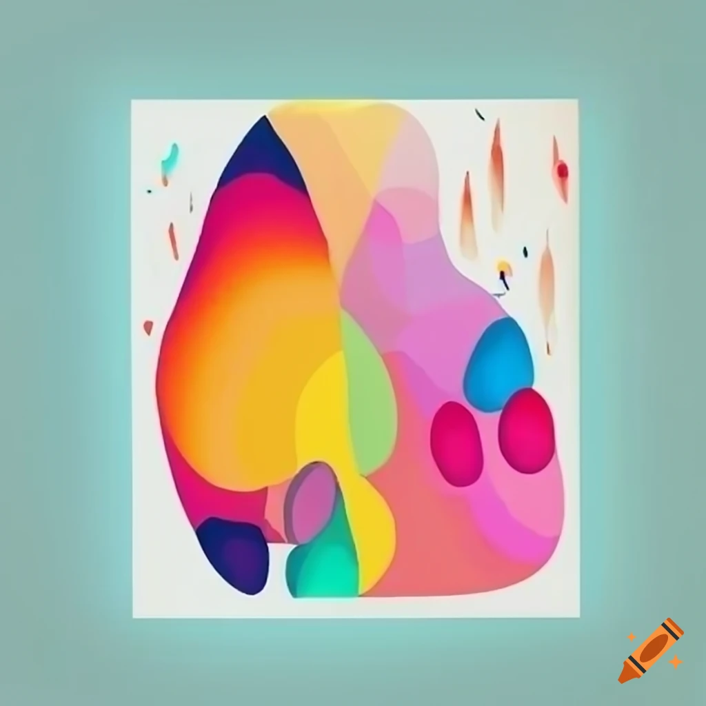 Nursery print inspired by ai. geometric shapes. vibrant colors