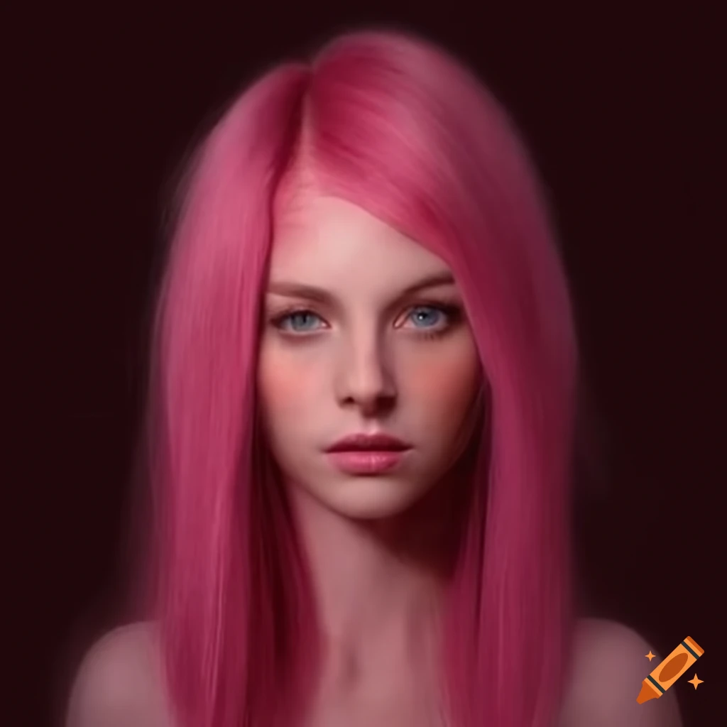 Une femme aux cheveux rose on Craiyon