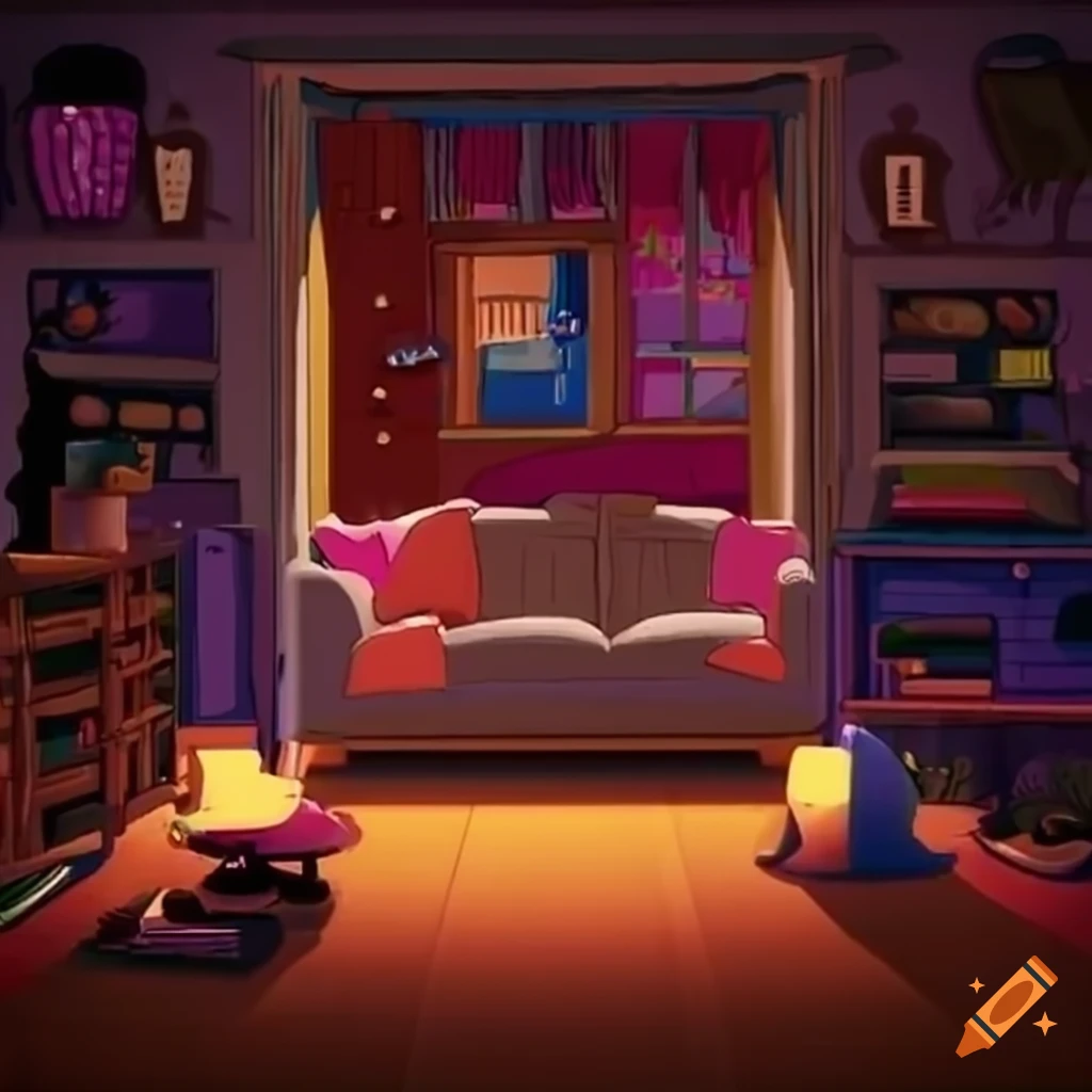 Interior Of A Cartoon House Living