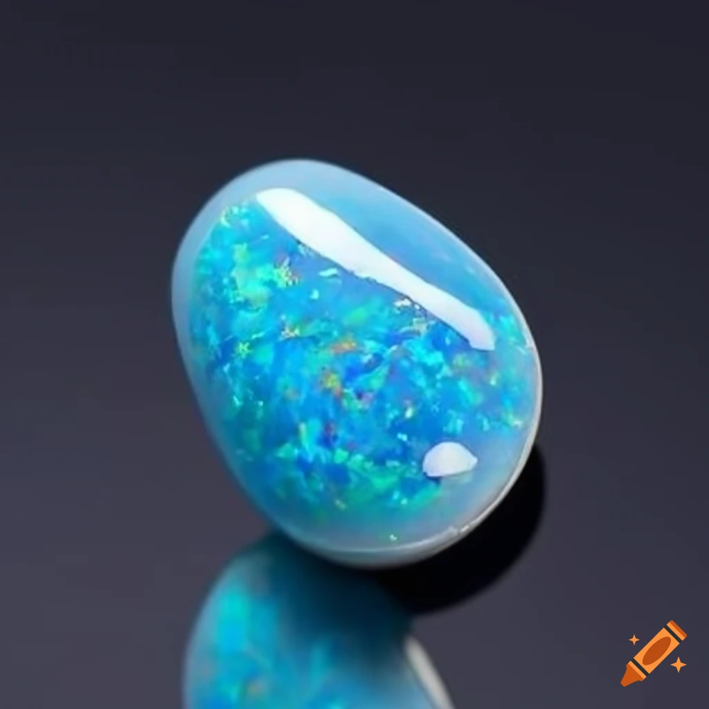 Blue opal stone nail art on Craiyon