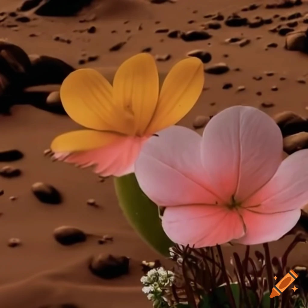 Flowers growing on mars on Craiyon