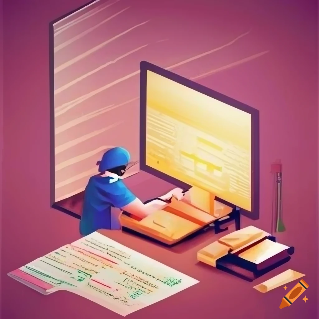 Design an illustration for a programmer on Craiyon