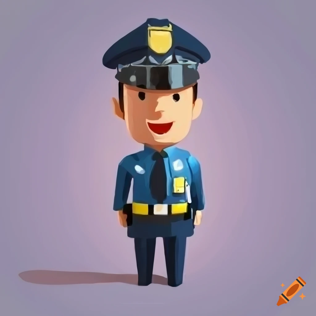 Policemen policewomen wooden meeple isometric no background