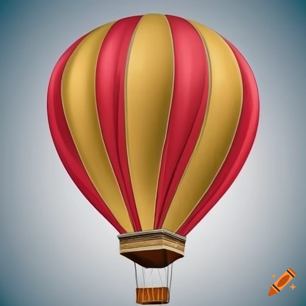 Illustration Of Hot Air Balloon With White Background