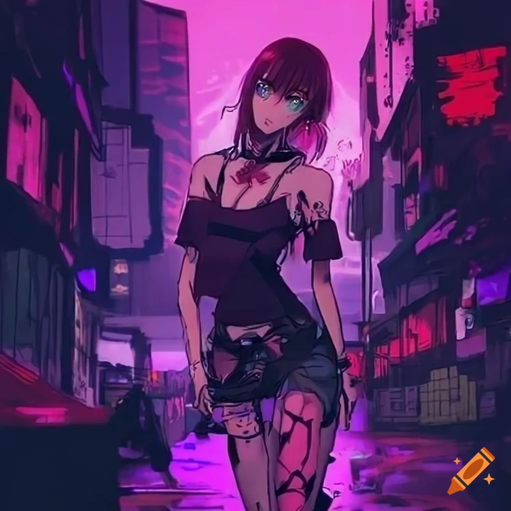 Garota de anime cyberpunk