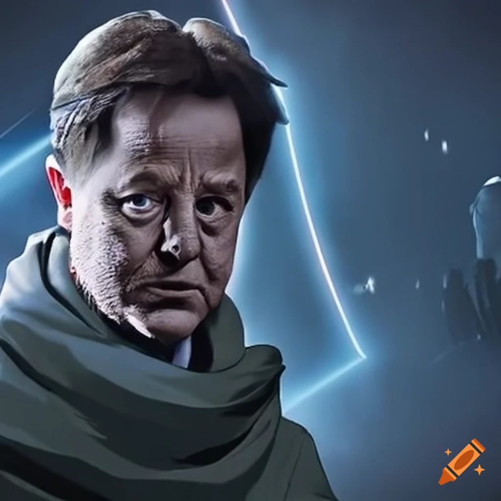 Nick clegg depicted in star wars cloak with computers in background on