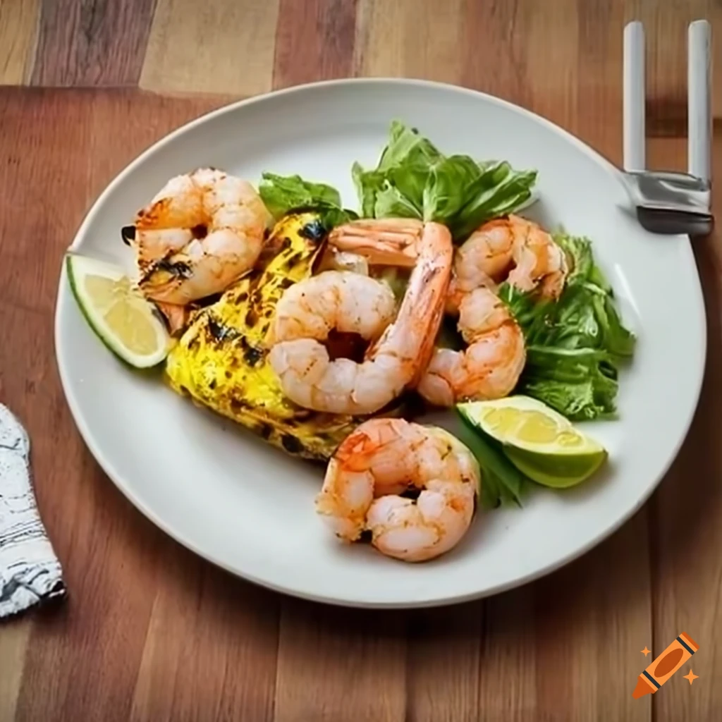 Grilled pineapple and shrimp salad