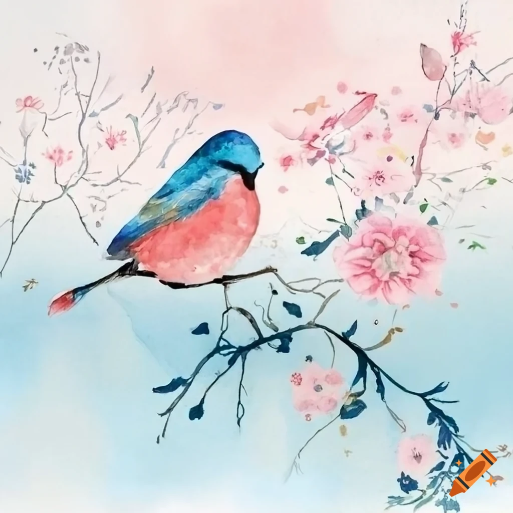 Image of the Traditional Japanese Watercolor Painting Art