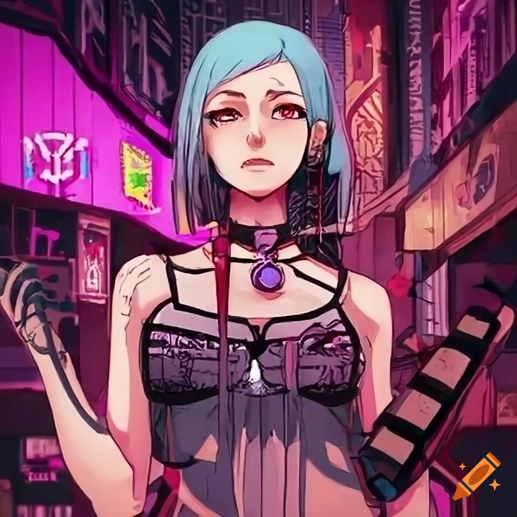 Garota de anime cyberpunk