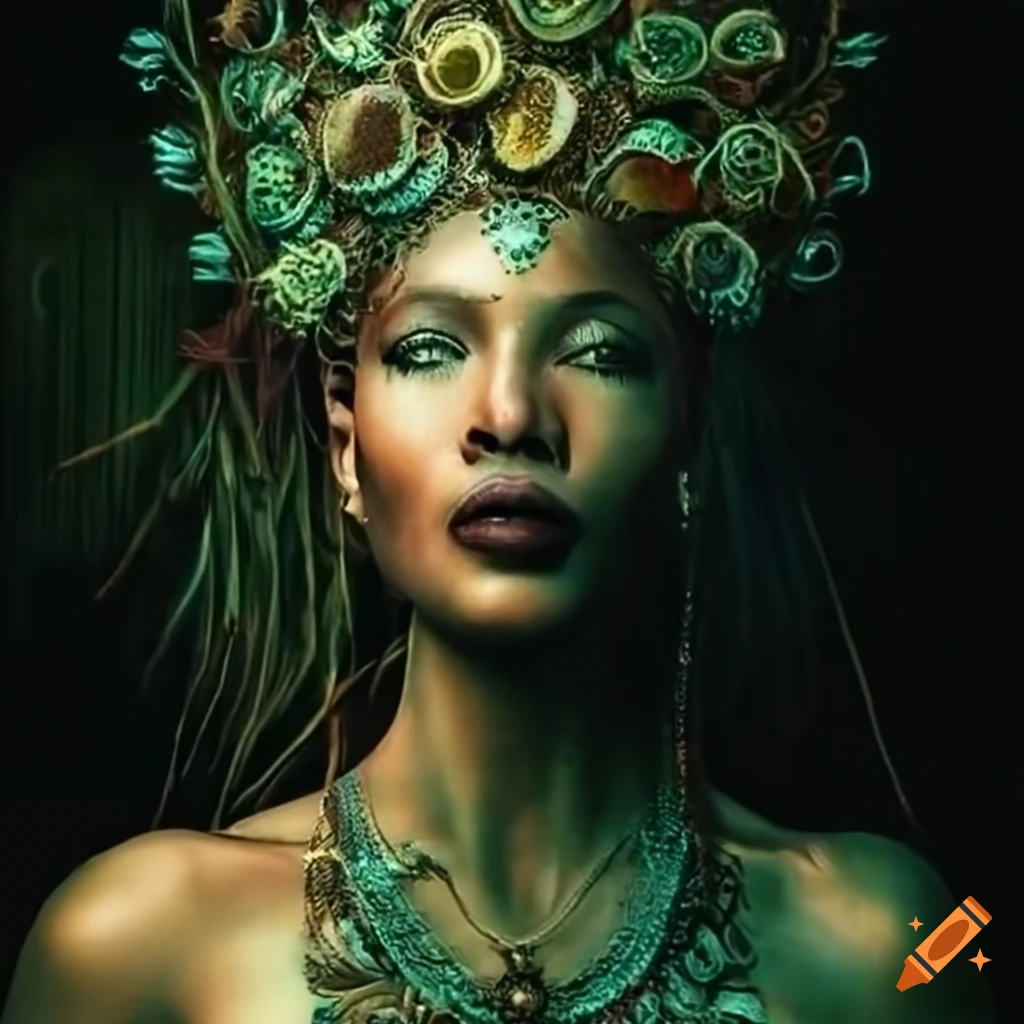 Jungle,tribal goddess on Craiyon