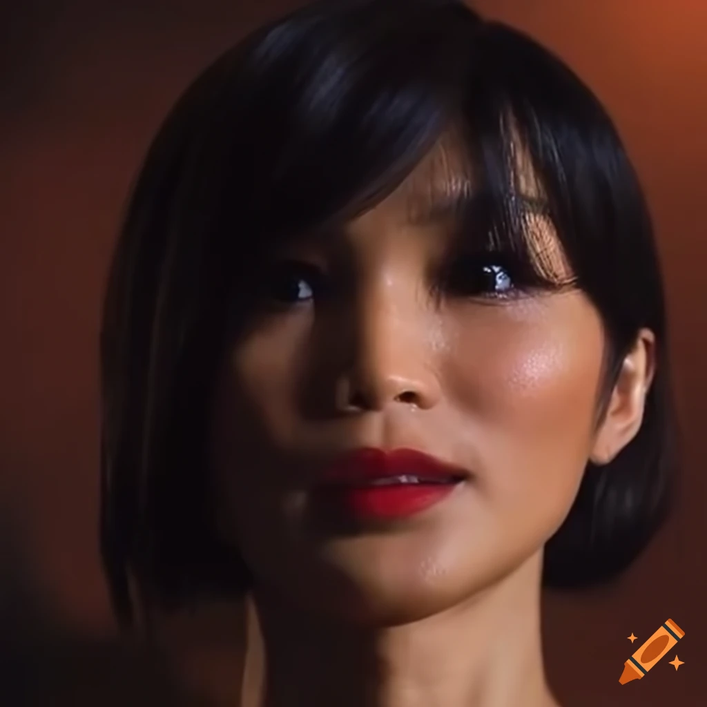 Gemma chan with short hair as ada wong in a resident evil movie