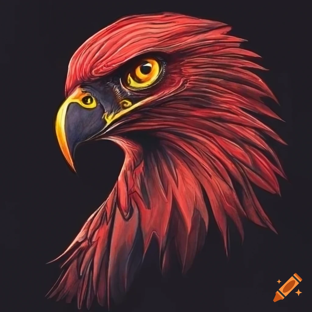 Eagle, 2015, Colour pencil drawing on paper by Rene Boin