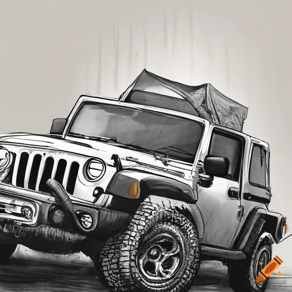 jeep wrangler 4 door sketch